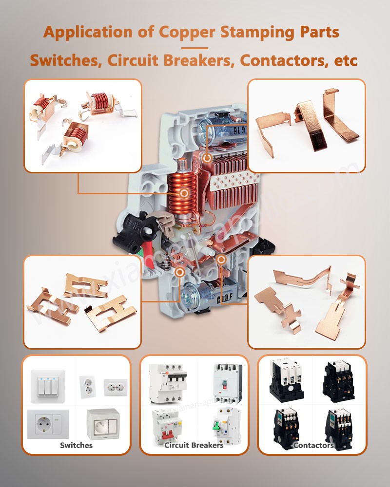 Application of Copper Stamping Parts Switches Circuit Breakers Contactors etc Application of Copper Stamping Parts Switches Circuit Breakers Contactors etc